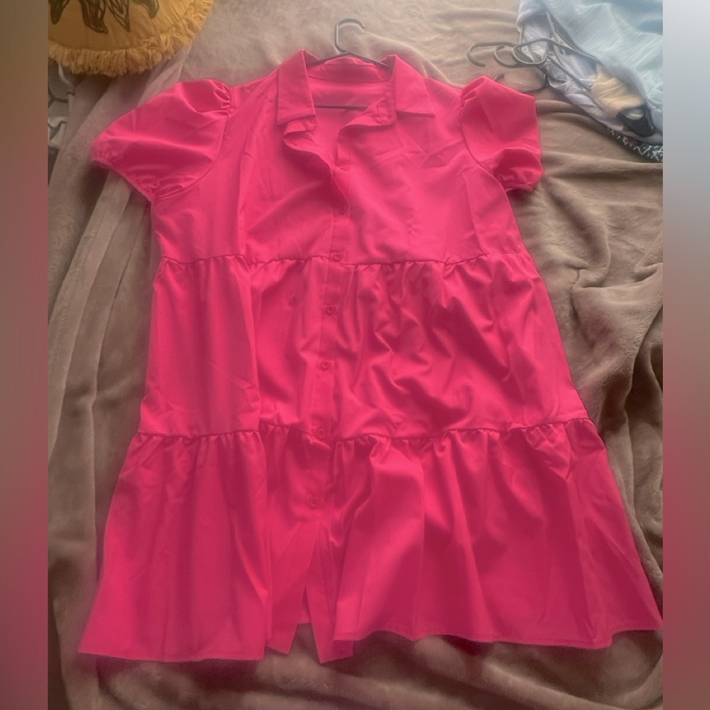 Pink midi dress